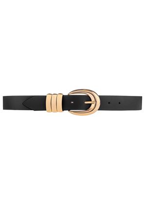 Black genuine leather belt FEDERICA TOSI | FTI25CT03BLACKGOLD